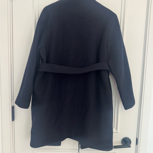 Maje Navy Fringe Trench Coat - Picture 2 of 4